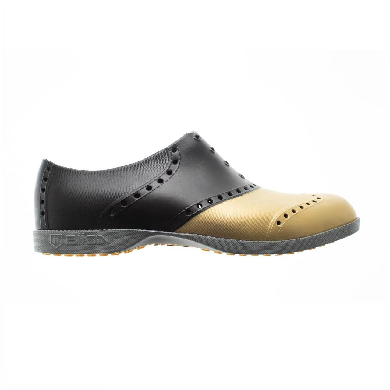 Oxford Saddle Spikeless Shoe - Black/Gold