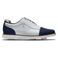 FootJoy Women's Traditions Spiked Golf Shoe - White/Navy