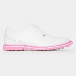 G/FORE Men's Brogue Heel Gallivanter Spikeless Golf Shoe - White/Pink