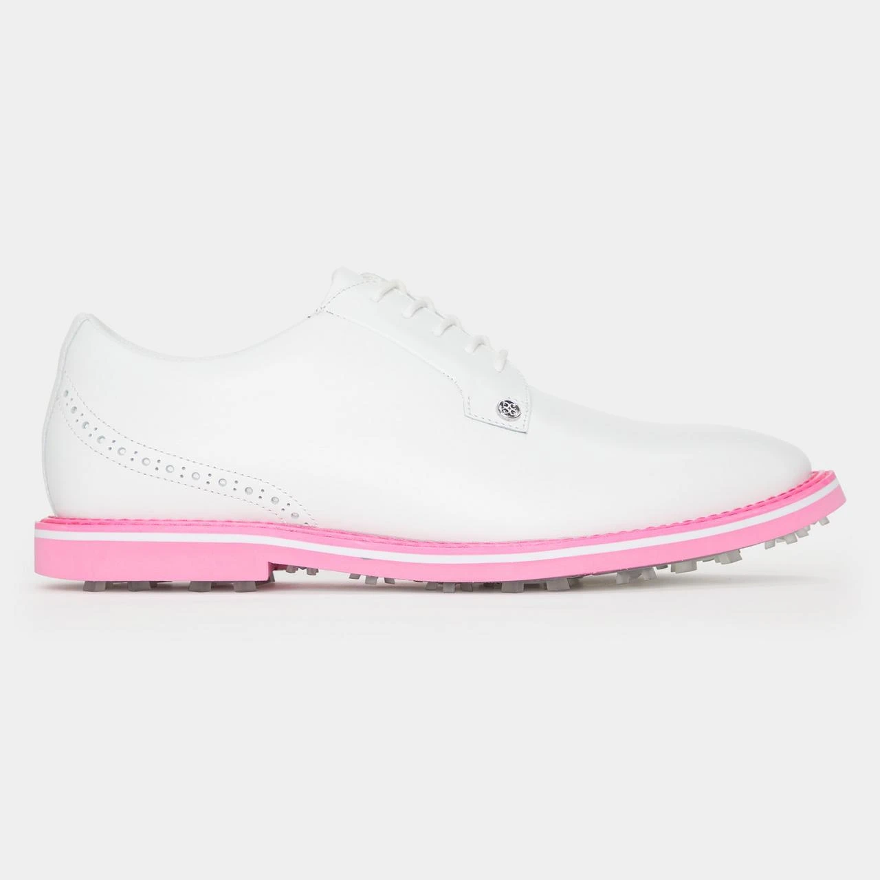 G/FORE Men's Brogue Heel Gallivanter Spikeless Golf Shoe - White/Pink