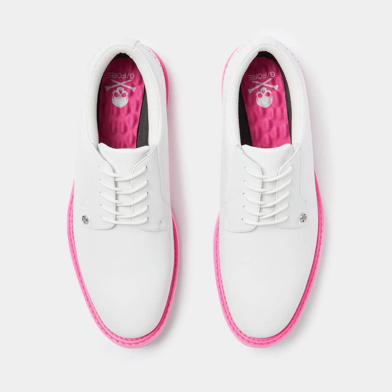 G/FORE Men's Brogue Heel Gallivanter Spikeless Golf Shoe - White/Pink - Image 3