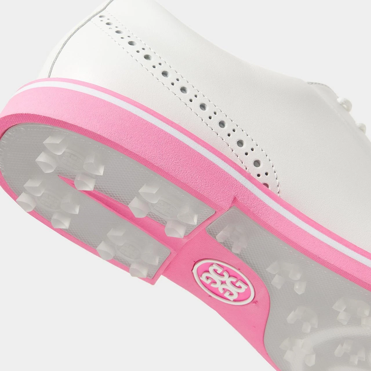 G/FORE Men's Brogue Heel Gallivanter Spikeless Golf Shoe - White/Pink - Image 5