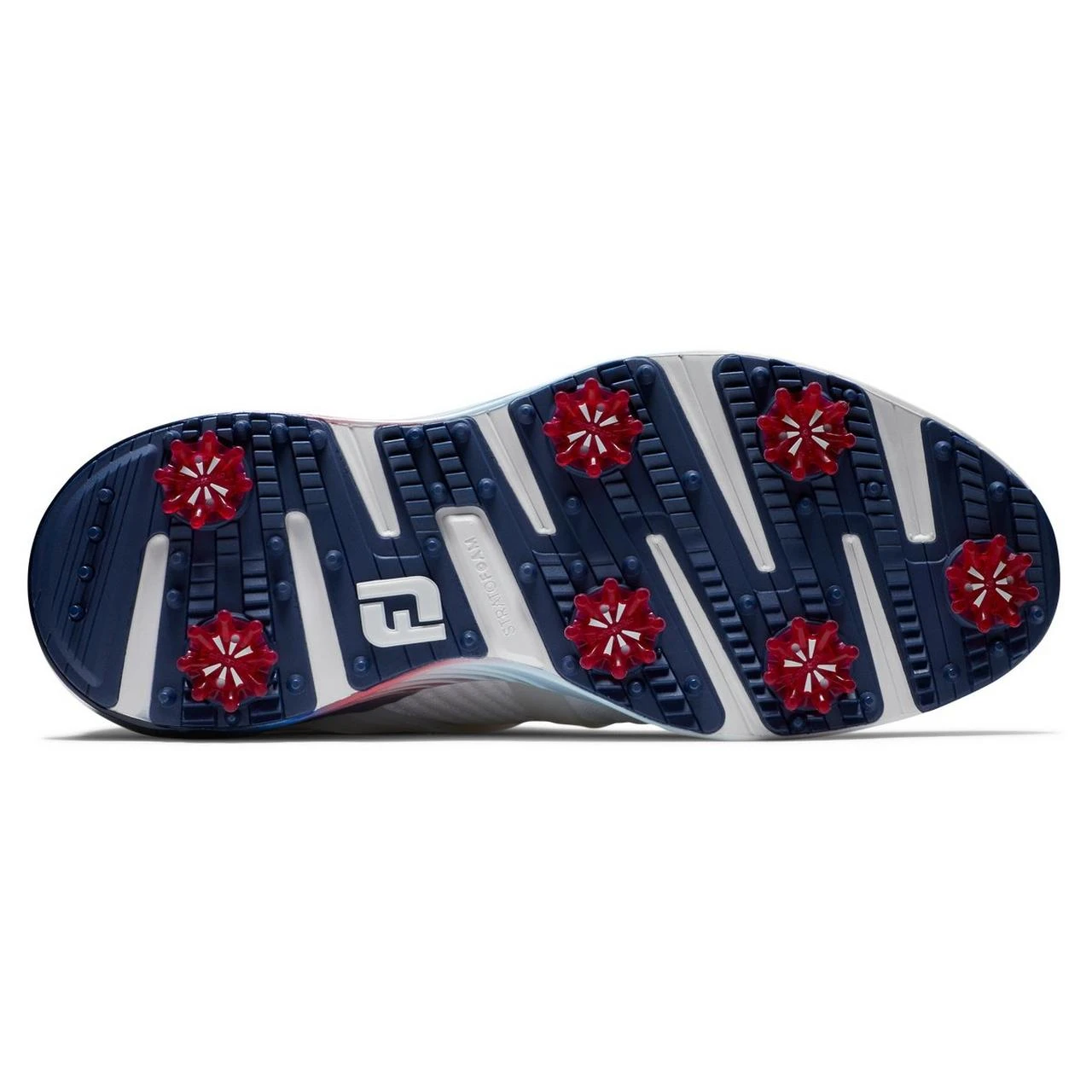 FootJoy Men's HyperFlex Spiked Golf Shoe - White/Blue/Purple - Image 2