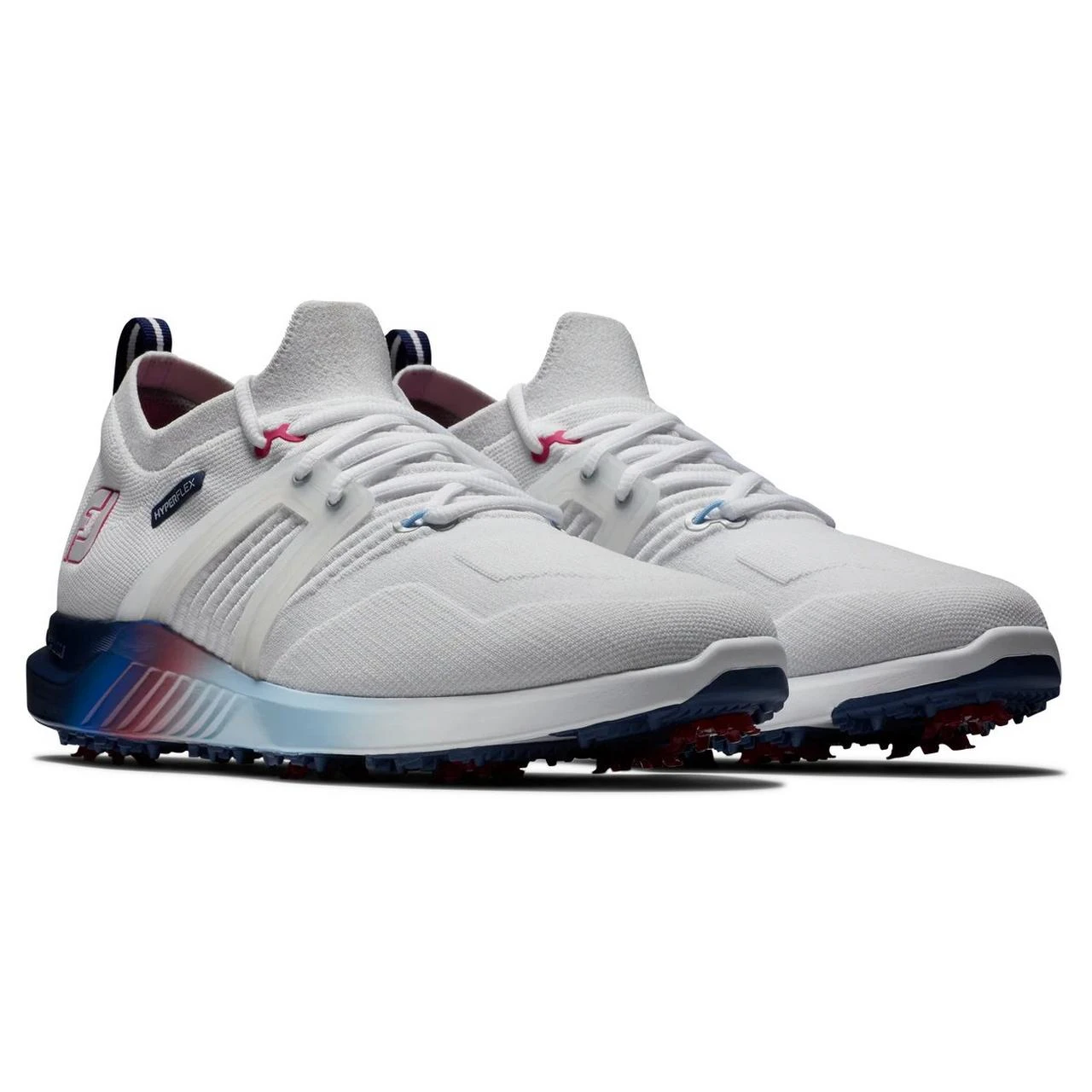 FootJoy Men's HyperFlex Spiked Golf Shoe - White/Blue/Purple - Image 4