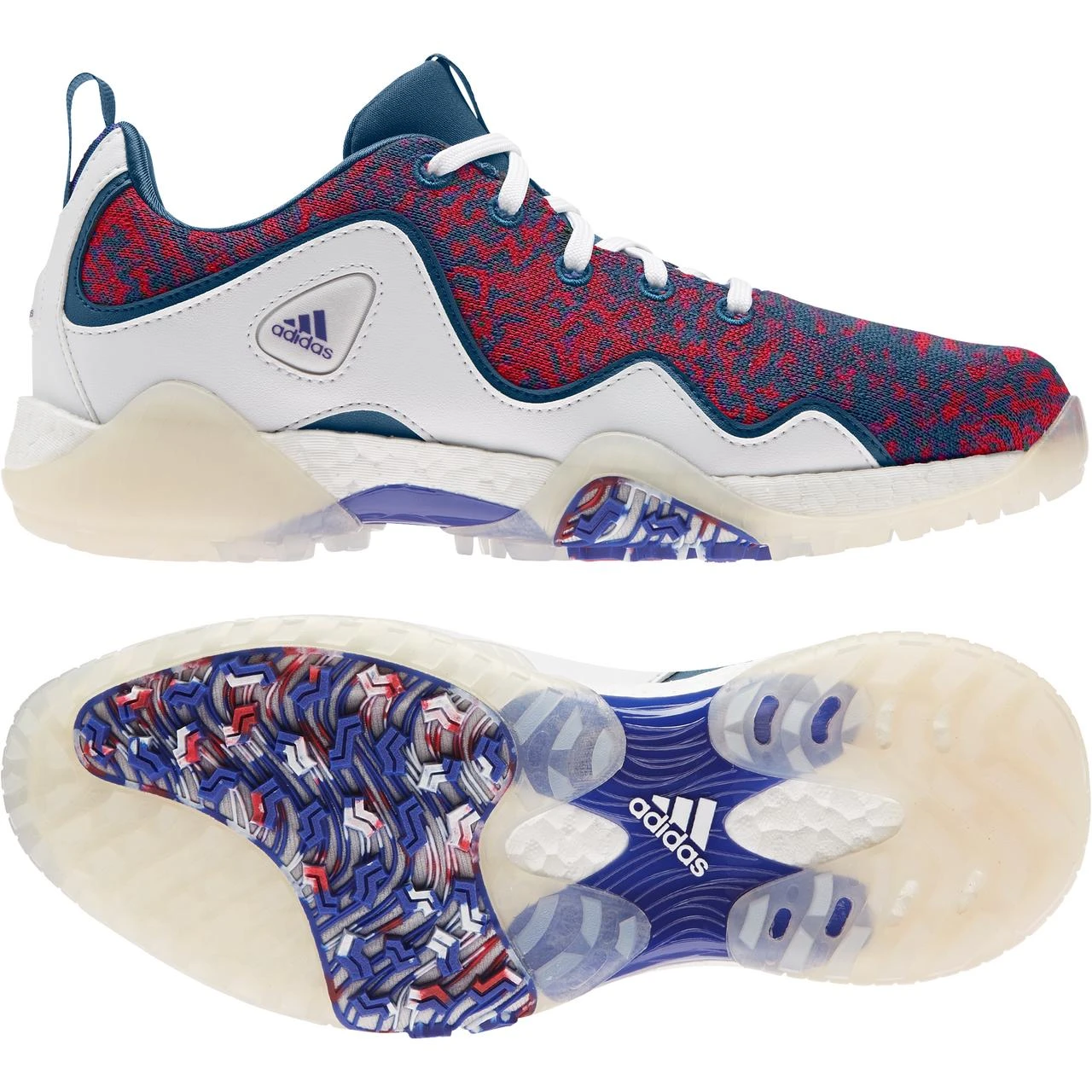 ADIDAS Women's CODECHAOS 21 Spikeless Golf Shoe - White/Navy/Red - Image 2