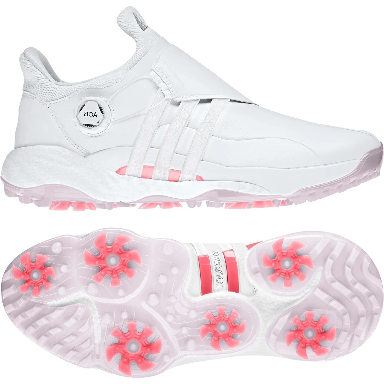 ADIDAS Women's TOUR360 22 BOA Spiked Golf Shoe - White - Image 2